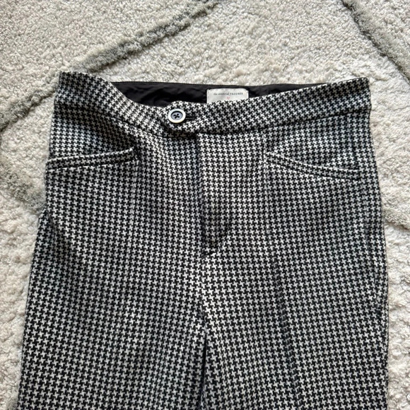 Anthropologie Black and White Trousers pants boot flare Houndstooth high rise 2 - Picture 7 of 11